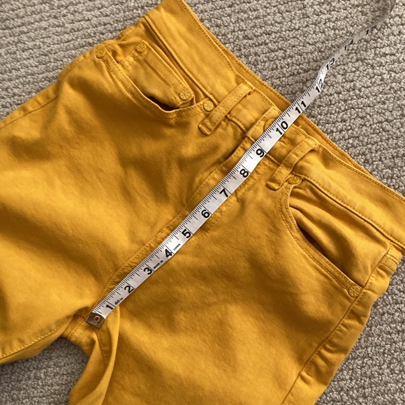 Tory Burch High Rise Skinny Jeans Pants Marigold Yellow Size 26 Stretch Like New - Picture 5 of 12